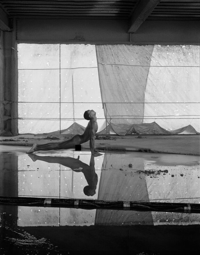 Construction Nudes Print: Andre Arched with Reflection