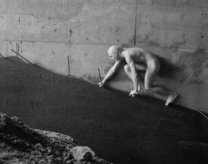 Construction Nudes Print: Steve Traversing the Wall