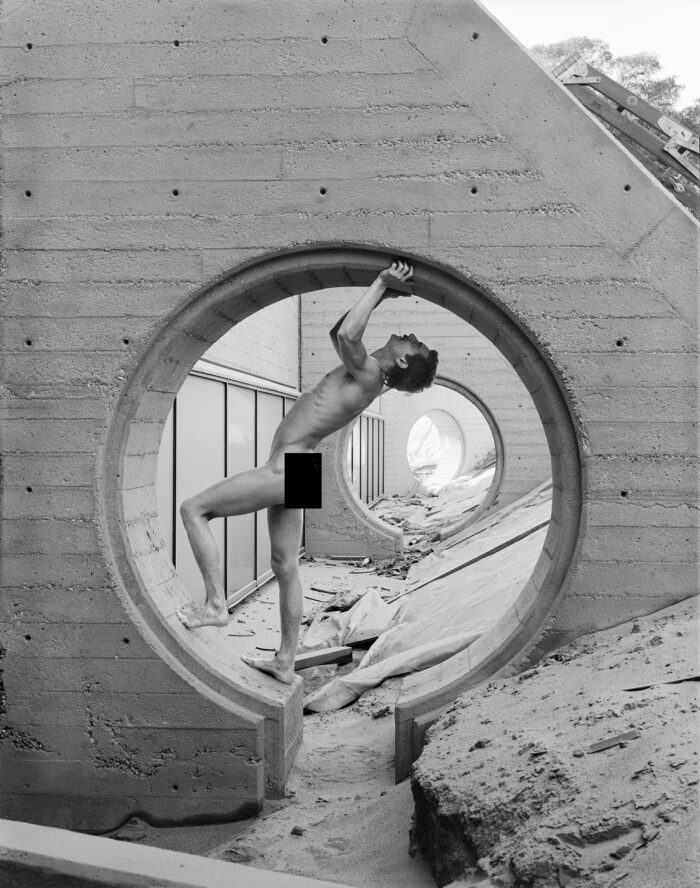 Construction Nudes Print: Brion Arched in Oculus