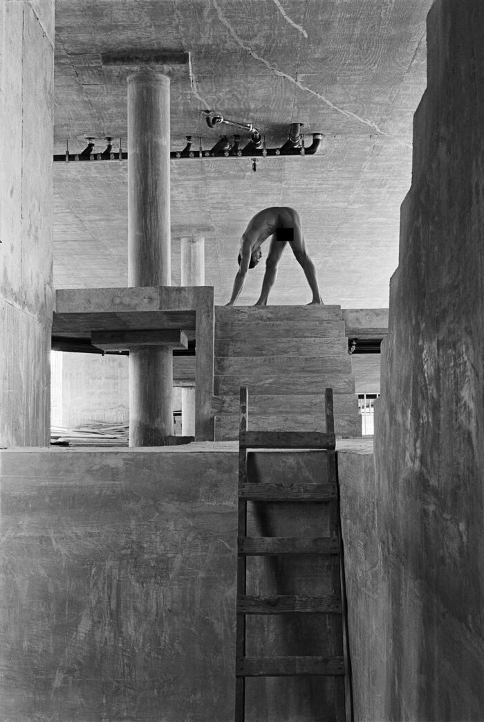 Construction Nudes Print: Andre at the Top of the Stairs